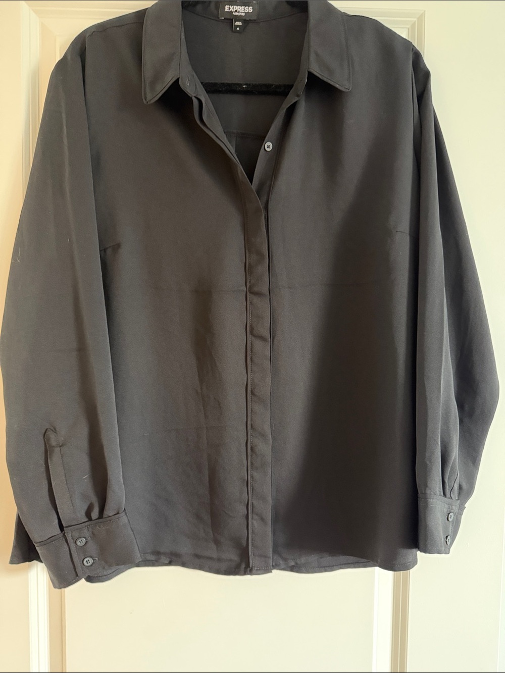 Express Black Long Sleeve Button-Down Shirt